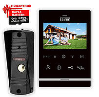 Комплект домофону 4 дюйми з панеллю виклику SEVEN DP–7542 Kit black
