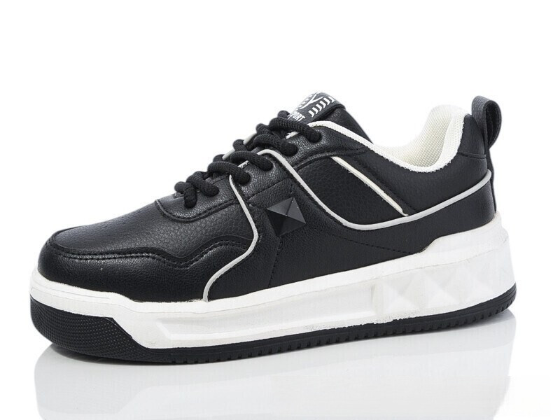 Кросівки жіночі Y.TOP демісезонні осінні весняні на шнурках чорні