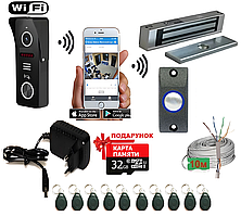 Комплект електромагнітного замка з WI-FI відеопанелью на СМАРТФОН.Повний комплект.