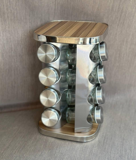 Набір ємностей для спецій Edenberg EB-18005 з підставкою, 17 предметів, фото 1