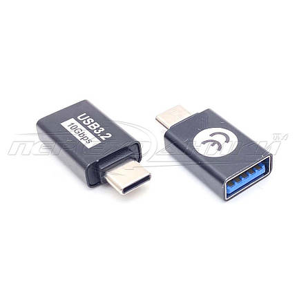 Перехідник Type-C to USB 3.2 АF OTG, HQ, чорний, фото 1