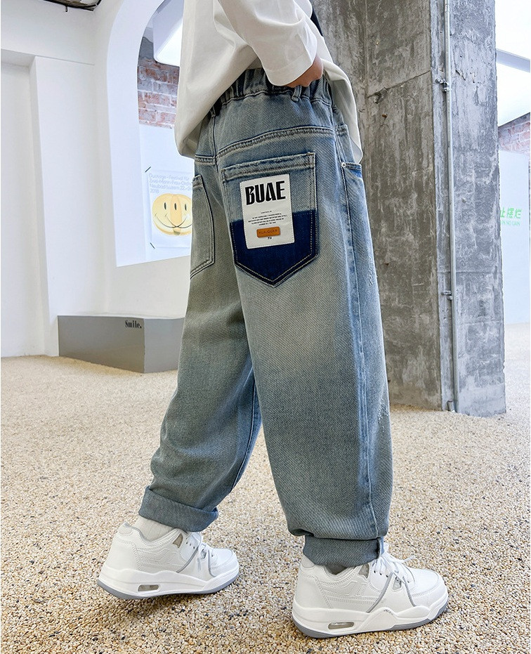 Широкі джинси для хлопчика, стиль оверсайз, розмір 160, фото 1