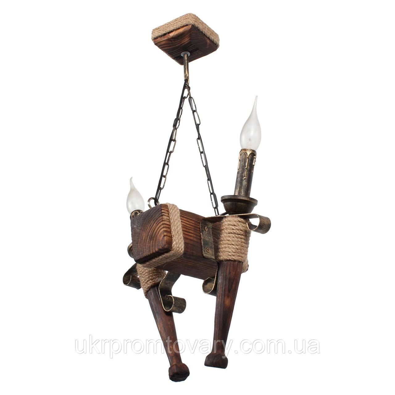 Люстра підвісна 2 свічки Е14 серії Fakel Джут 160722, купити в Києві, Україні, доставка
