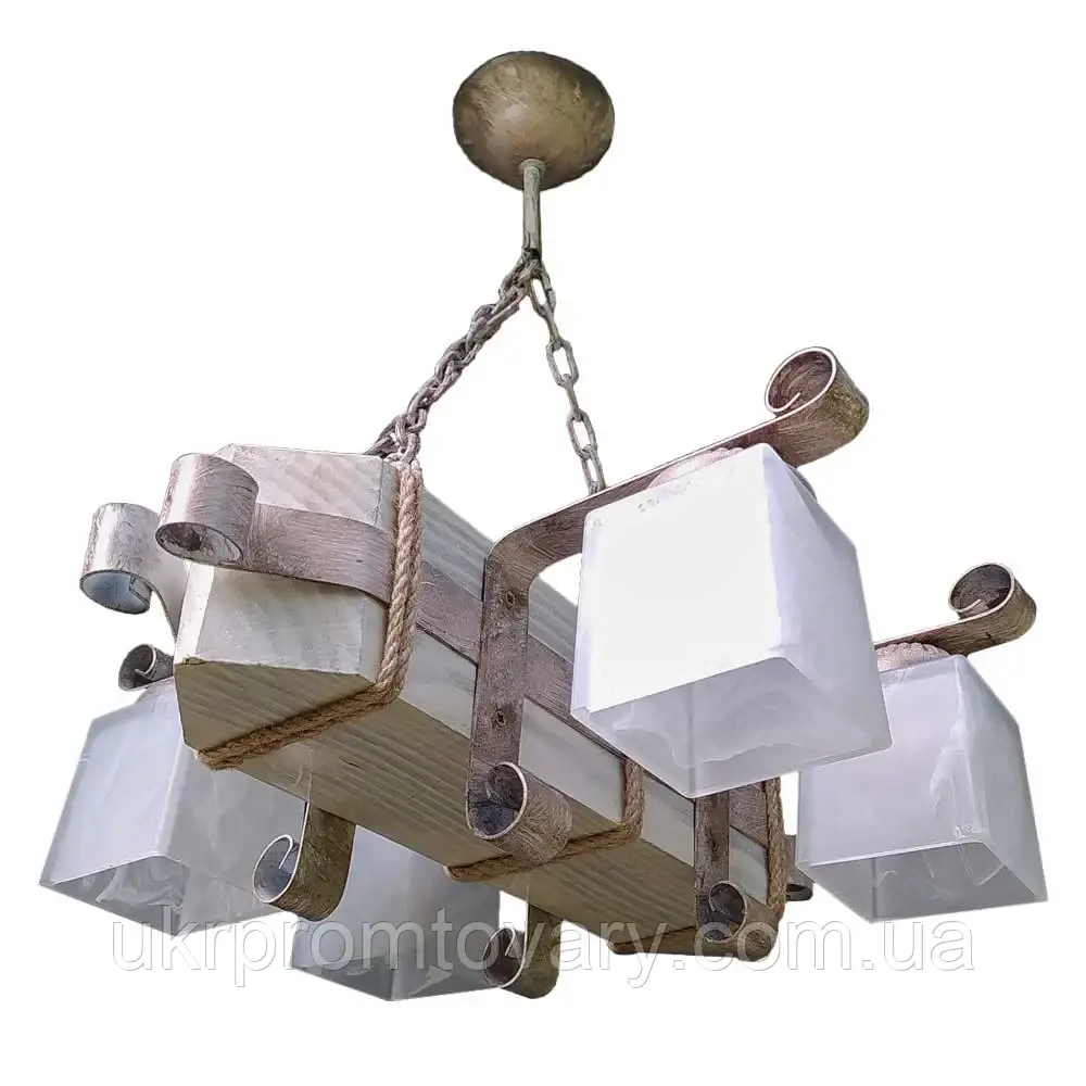 Люстра підвісна дерев'яна Best Lustra LPR-20104/4P Білий/Коричневий — купити в Києві, Україні, доставка