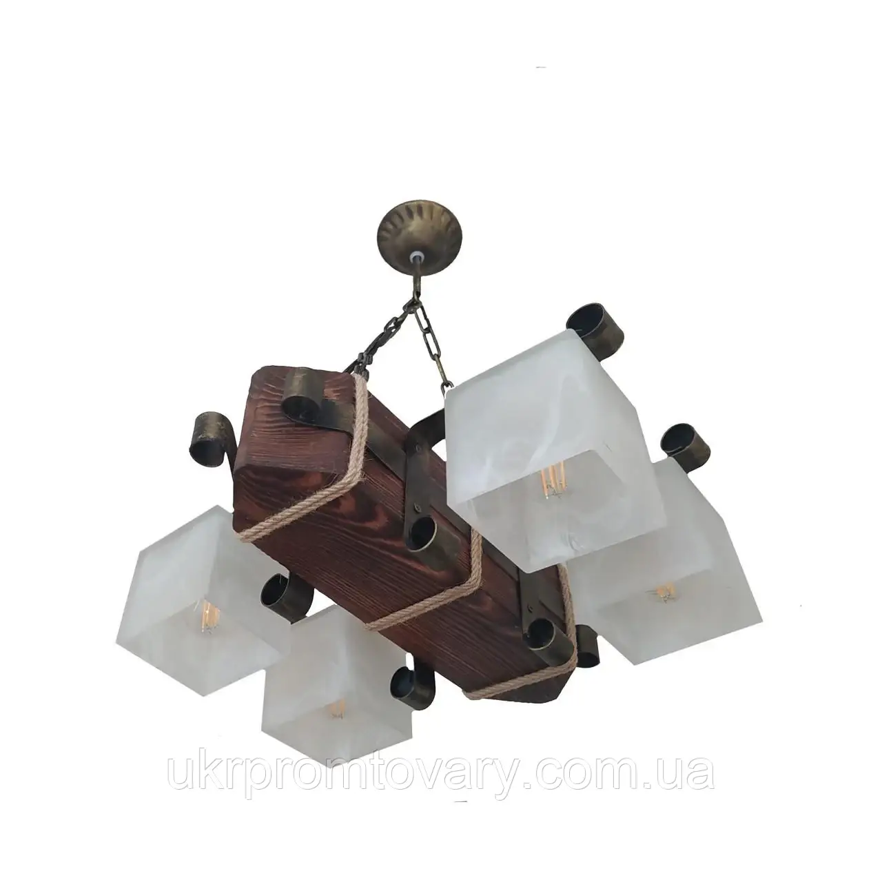 Люстра підвісна дерев'яна Best Lustra LPR-20115/4P Коричневий/Бронзовий/Білий — купити в Києві, Україні,