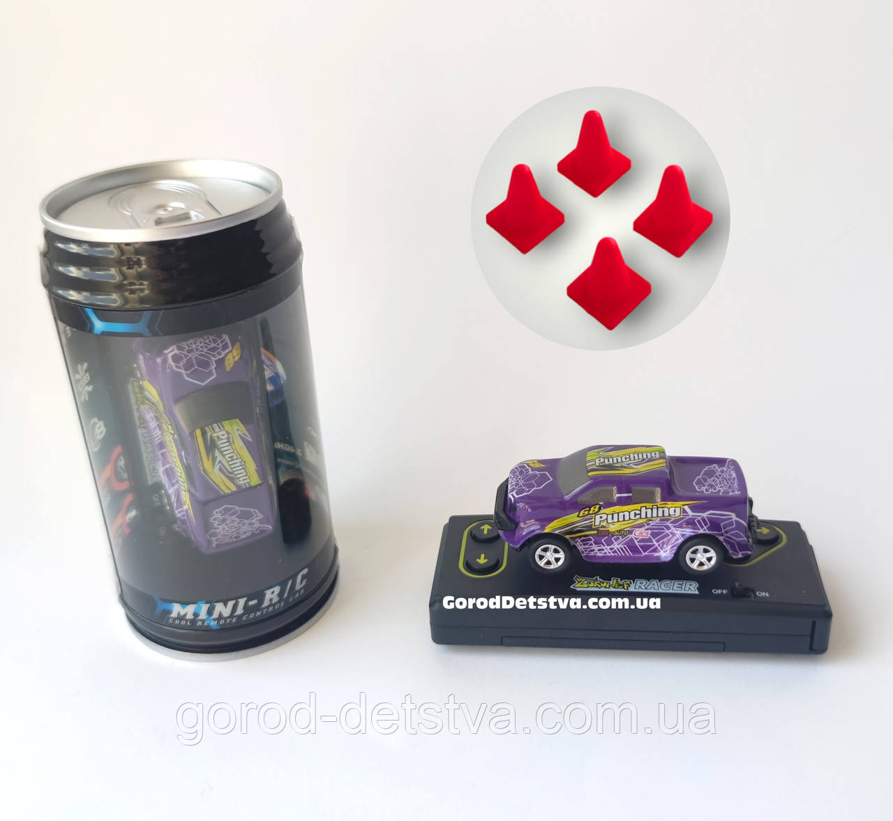 Міні-машинка на пульті управління Акумулятор, Світло фар Настільна машинка радіокерована Розмір 7 см, фото 1