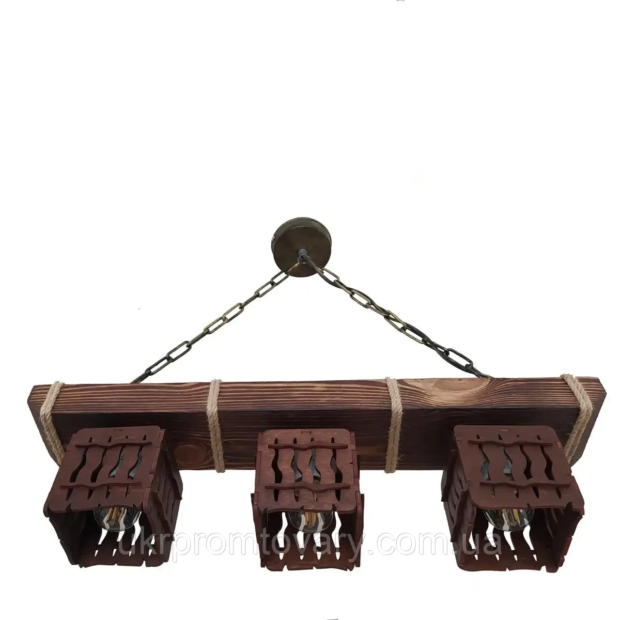 Люстра підвісна Best Lustra LPR-20109/3P дерев'яна Коричневий — купити в Києві, Україні, доставка