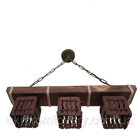 Люстра підвісна Best Lustra LPR-20109/3P дерев'яна Коричневий — купити в Києві, Україні, доставка, фото 1