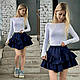Стильна шкільна спідниця-шорти з воланами для дівчаток, розміри на зріст 128–160 см., фото 3