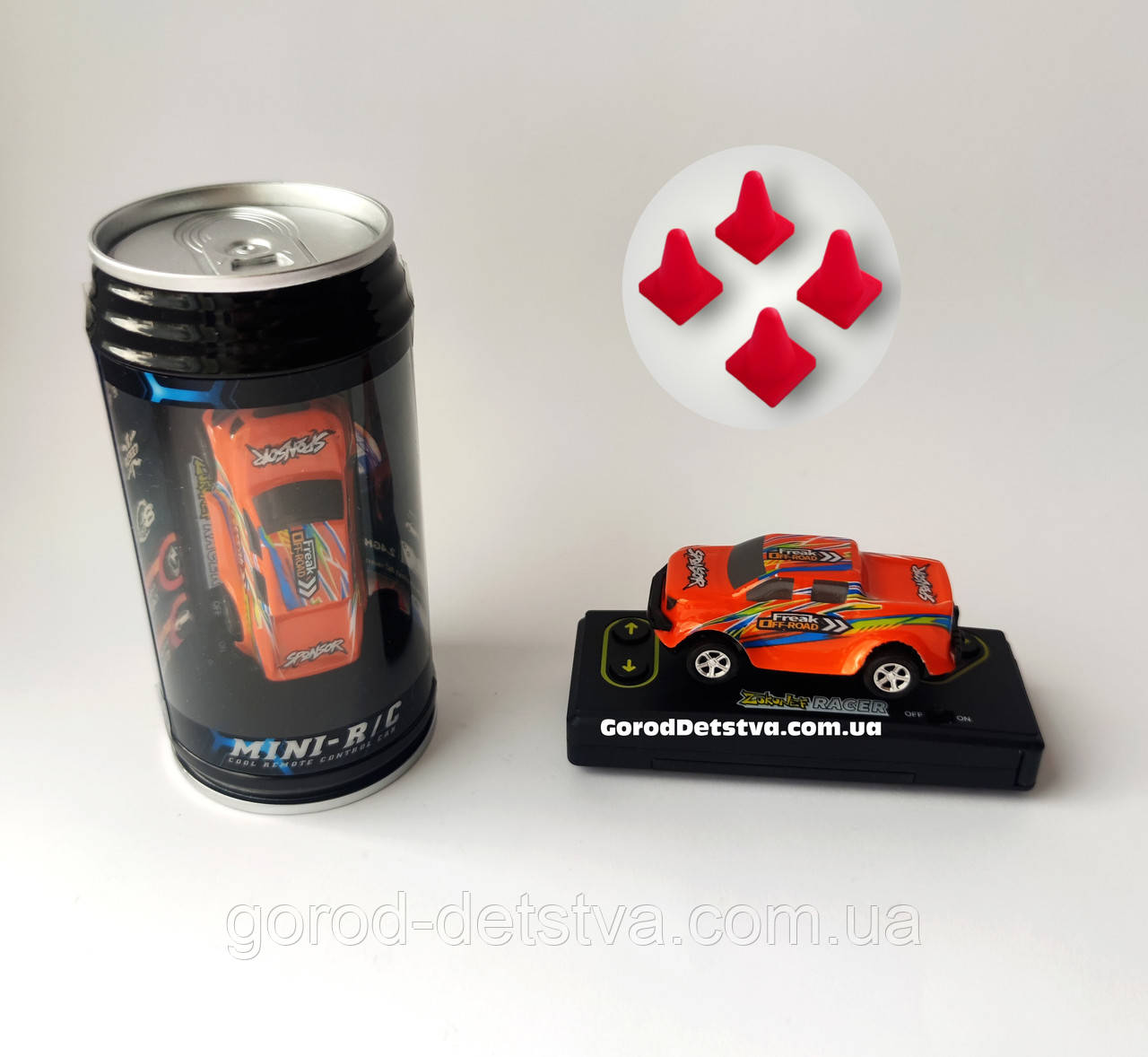 Міні-машинка на пульті управління Акумулятор, Світло фар Настільна машинка радіокерована Розмір 7 см, фото 1