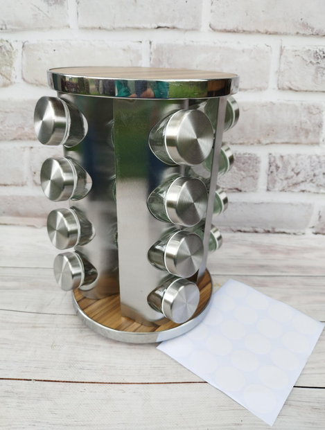 Набір для спецій Edenberg EB-18004, 17 предметів на підставці 360° (16 ємностей), фото 1