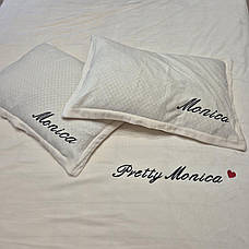 Велюрова постільна білизна Моніка Двоспальний Кремовий, фото 5