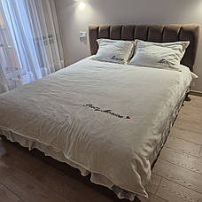 Велюрова постільна білизна Моніка Євро Кремовий, фото 5