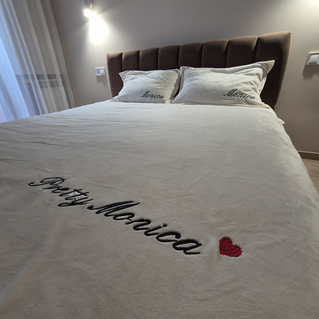 Велюрова постільна білизна Моніка Євро Кремовий