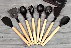 ОЧЕНКА! Набір кухонного приладдя на 19 предметів ZP-107 Чорний (Неповний комплект 3067), фото 5