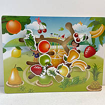 Дерев'яна іграшка Логічний лабіринт проводилка Фрукти MD 2204