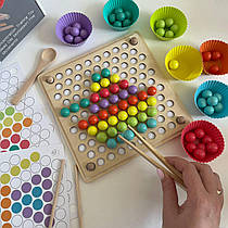 Дерев'яна мозаїка сортер з кульками та інструментами MD 2210
