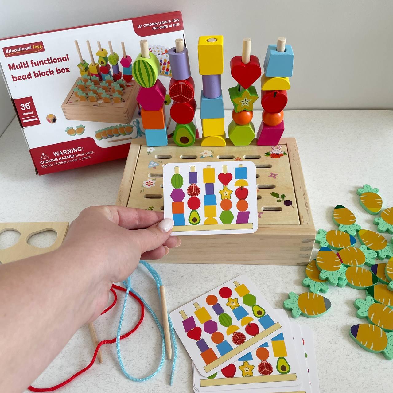 Дерев'яна розвиваюча логічна  гра з шнурівкою C 73329