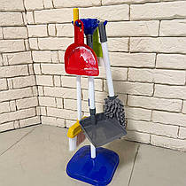 Дитячий набір для прибирання 9 елементів, підставка, мітла, щітки 667-75