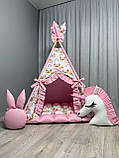 Вігвам Замок принцеси 3 БОНБОН Повний комплект, вігвам для дівчинки, вігвам для дітей, дитячий вігвам, дитяча палатка, вігвам, фото 6