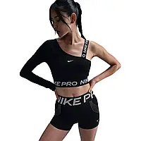 Urbanshop com ua Жіноча Футболка Nike Pro Dri-Fit Shine Cropped Top Fv8100-010 (Оригінал) РОЗМІРИ ЗАПИТУЙТЕ