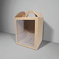 Коробки для паски, панетона, пряникового будиночка, подарунка (160х160х190мм.) крафт
