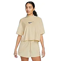 Urbanshop com ua Жіноча Футболка Nike Women Sportwear Mock Short-Sleeve Tee Terry Medium Support FJ4894-294