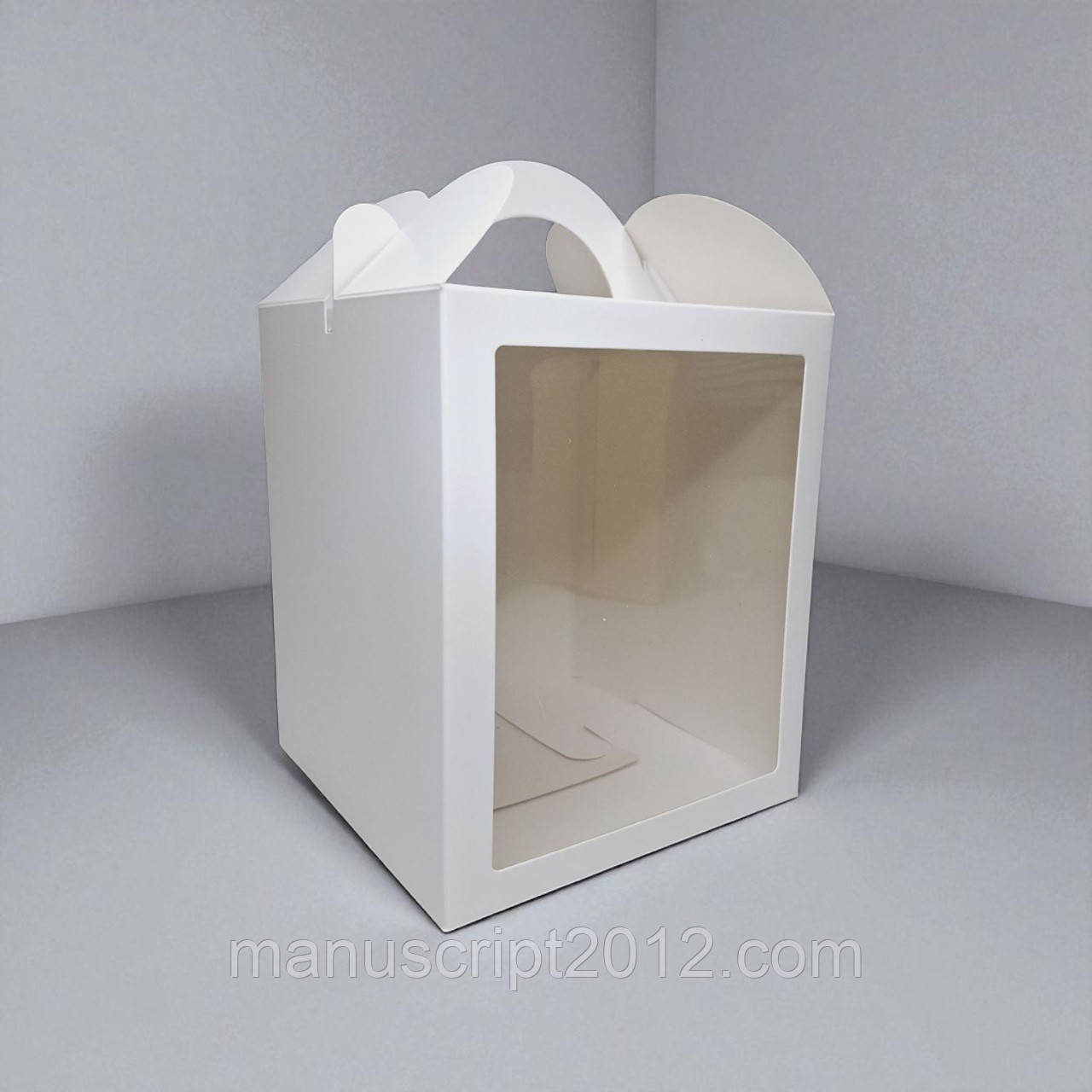 Коробки для паски, панетона, пряникового будиночка, подарунка (160х160х190мм.) біла