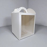 Коробки для паски, панетона, пряникового будиночка, подарунка (160х160х190мм.) біла