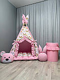 Вігвам дитячий Замок принцеси 5 БОНБОН з Корзиною Повний комплект, вігвам для дівчинки, вігвам для дітей, дитячий вігвам, вігвам, фото 4