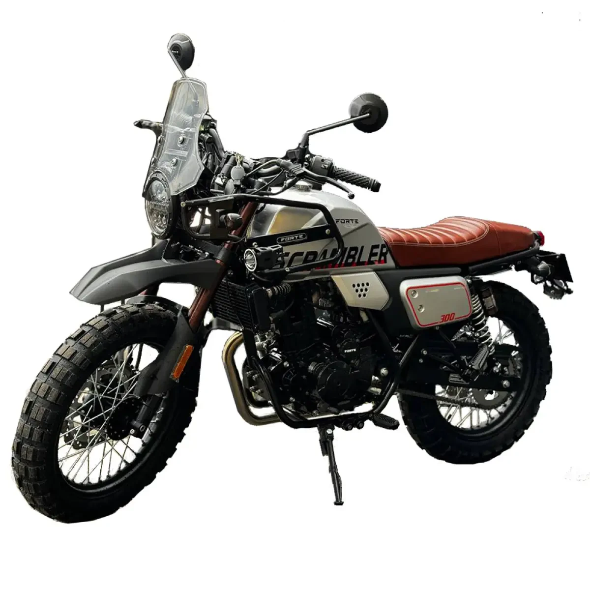 Мотоцикл Scrambler FT300-F6P Forte сірий, фото 1