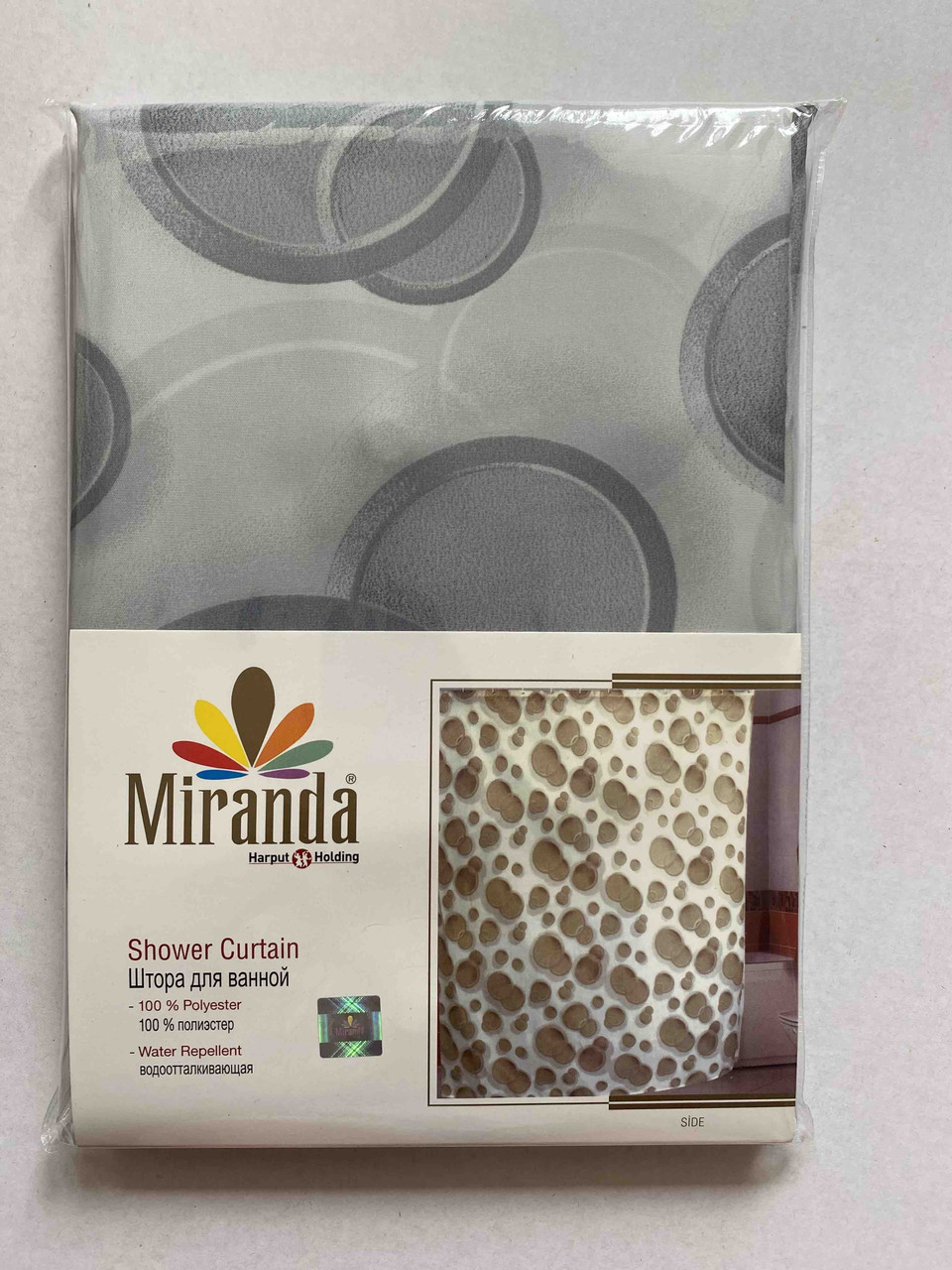 Шторка для ванної кімнати Miranda Side grey 180*200 cм