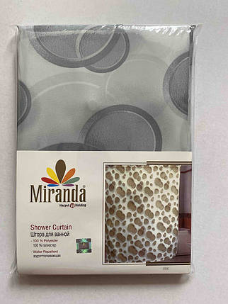 Шторка для ванної кімнати Miranda Side grey 180*200 cм, фото 1