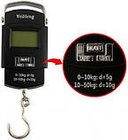 Електронні ваги кантер WH-A08 до 50 кг із термометром, підсвіткою і гаком, фото 2