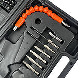 Набір електроінструментів 3,6V з акумуляторним шурупокрутом і мінідреллю для дерева, 1800mAh чорний, фото 6