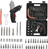 Набір електроінструментів 3,6V з акумуляторним шурупокрутом і мінідреллю для дерева, 1800mAh чорний, фото 9