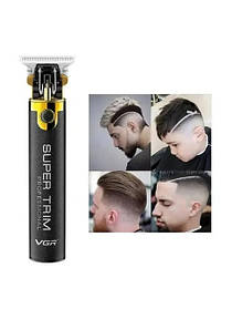 Професійний тример VGR V-082 для волосся й бороди з T-лезом і 3 насадками чорний