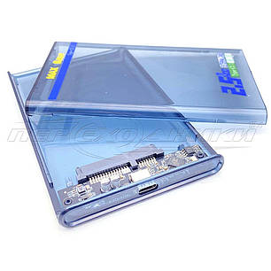 Зовнішня кишеня для HDD 2.5" SATA/SSD/USB 3.0 (прозорий корпус), фото 1