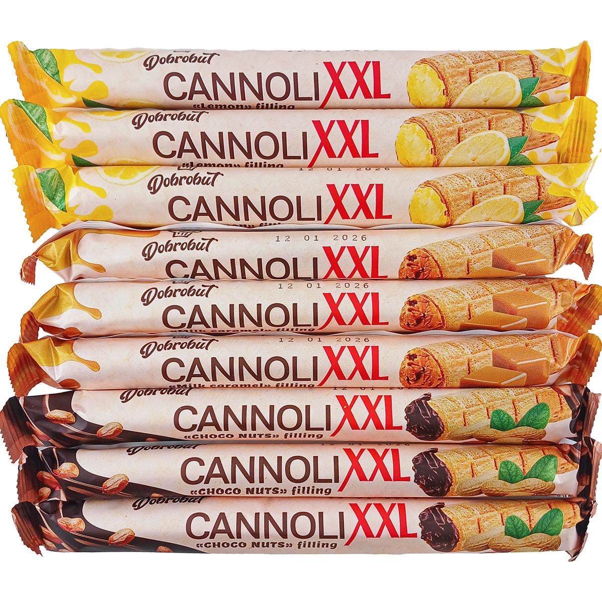 Трубочки вафельні Асорті CANNOLI XXL Dobrobut 1кг (≈24шт)