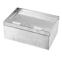 Розетковий люк підлоговий LIVOLO срібний, вбудований невидимий прихованого монтажу, пустий корпус на 3 модулі (без розеток) для