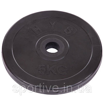 Диски прогумовані внутрішній ø 30 мм SHUANG CAI SPORTS TA-1443-5S 5 кг (метал, гума, чорний), фото 1