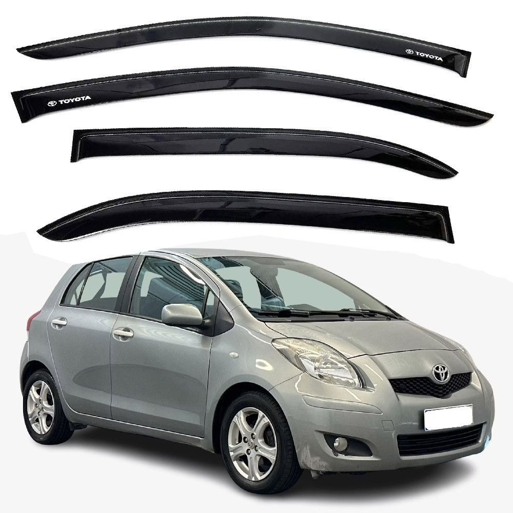 Window deflectors wind deflectors Toyota Yaris I 5d 2006-2012 Hatchback Scotch 3M Voron Glass, фото 1