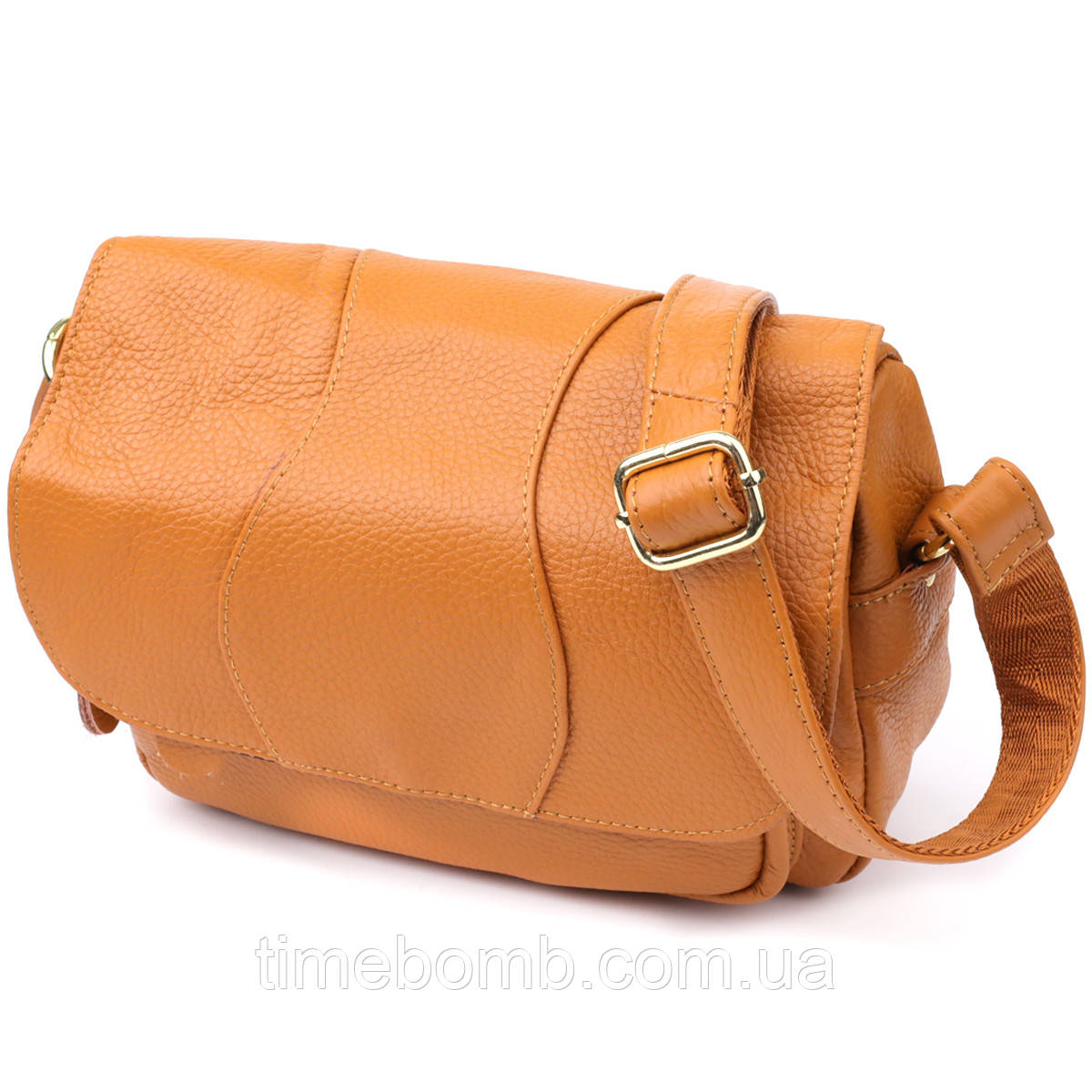 Містка повсякденна сумка з натуральної шкіри для жінок Vintage 22968 Рудий