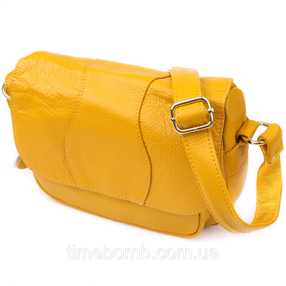 Шкіряна сумка для жінок на день Vintage 22969 Жовтий, фото 1