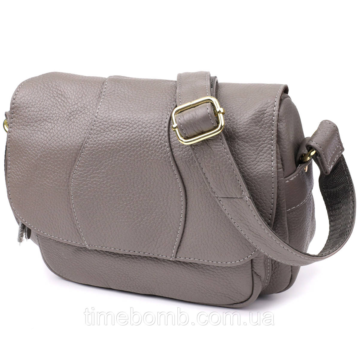 Сумка з натуральної шкіри для стильних жінок Vintage 22974 Сірий, фото 1