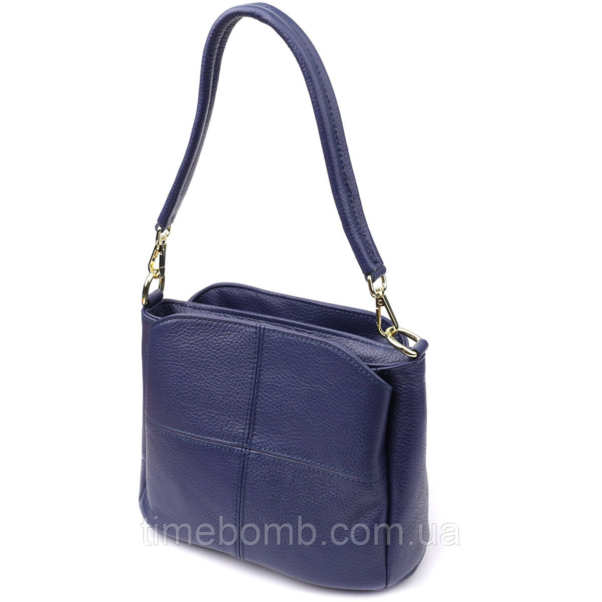 Жіноча сумка з натуральної шкіри з трьома відділеннями Vintage 22976 Синій