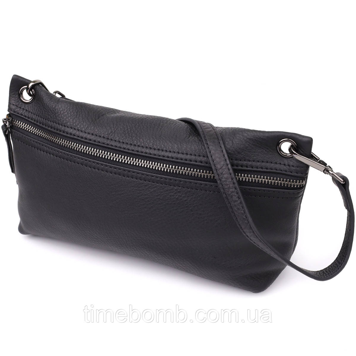 Модна жіноча сумка на плече з натуральної шкіри Vintage 23004 Чорний