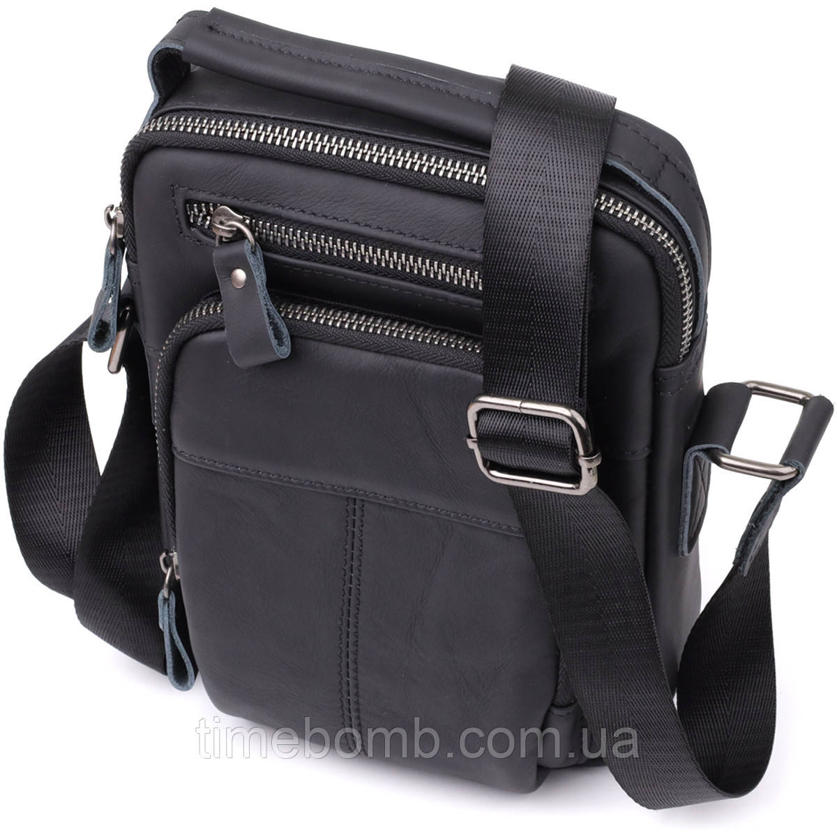 Ділова чоловіча сумка з натуральної шкіри Vintage 23036 Чорний