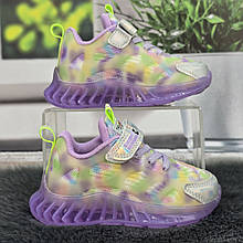 Кросівки для дівчинки Paliament бузкові текстильні із силіконовими накладками 5060_2