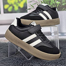 Кросівки дитячі для дівчинки Xifa чорні з білими смужками демісезонні 5613